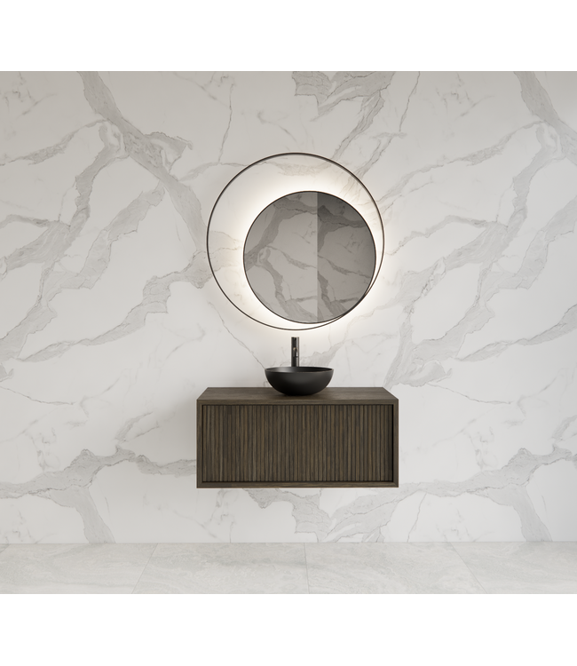 GLISS DESIGN Wastafelmeubel 80cm Charcoal⎢Gliss Heronimus⎢1 softclose lade