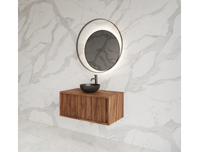 Wastafelmeubel 80cm Walnut⎢Gliss Heronimus⎢1 softclose lade