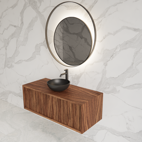 Wastafelmeubel 90cm Walnut⎢Gliss Heronimus⎢1 softclose lade