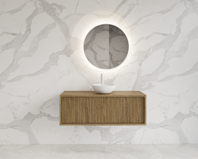 Wastafelmeubel 90cm Castle Brown⎢Gliss Heronimus⎢1 softclose lade