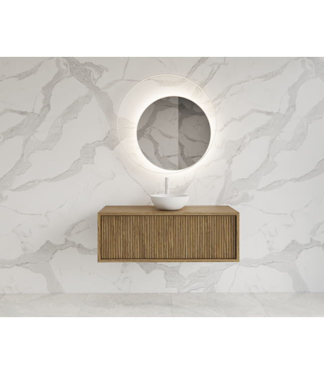 Wastafelmeubel 90cm Castle Brown⎢Gliss Heronimus⎢1 softclose lade