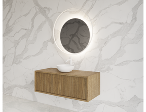 Wastafelmeubel 90cm Castle Brown⎢Gliss Heronimus⎢1 softclose lade