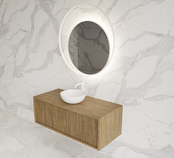 Wastafelmeubel 90cm Castle Brown⎢Gliss Heronimus⎢1 softclose lade