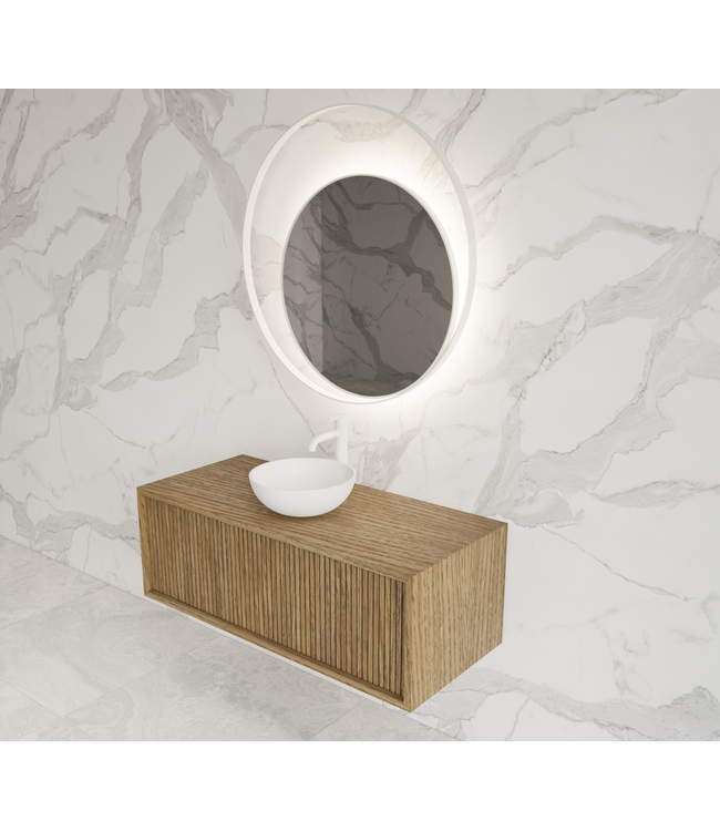 GLISS DESIGN Wastafelmeubel 90cm Castle Brown⎢Gliss Heronimus⎢1 softclose lade