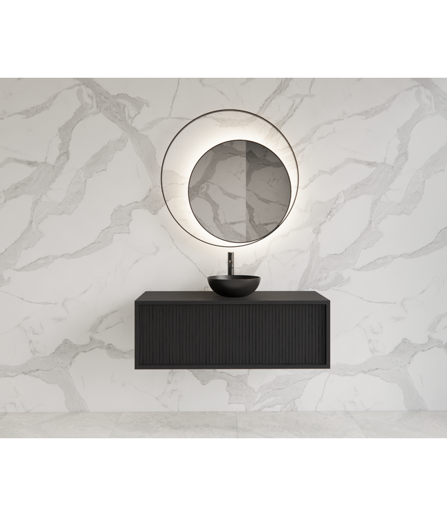 Wastafelmeubel 90cm Black Veneer⎢Gliss Heronimus⎢1 softclose lade
