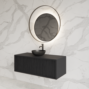 Wastafelmeubel 90cm Black Veneer⎢Gliss Heronimus⎢1 softclose lade