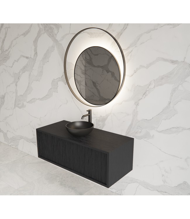 Wastafelmeubel 90cm Black Veneer⎢Gliss Heronimus⎢1 softclose lade