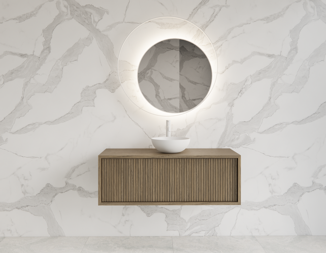 Wastafelmeubel 90cm Ash Gray⎢Gliss Heronimus⎢1 softclose lade