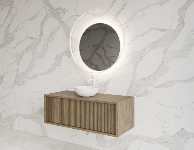 Wastafelmeubel 90cm Ash Gray⎢Gliss Heronimus⎢1 softclose lade