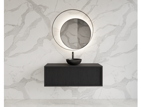 Wastafelmeubel 100cm Black Veneer⎢Gliss Heronimus⎢1 softclose lade