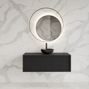 Wastafelmeubel 100cm Black Veneer⎢Gliss Heronimus⎢1 softclose lade