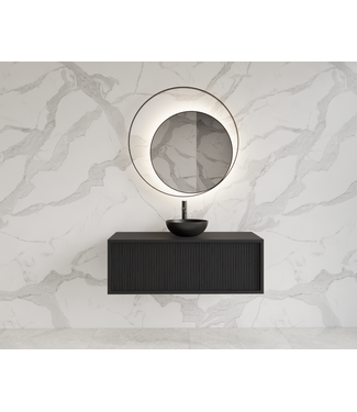 GLISS DESIGN Wastafelmeubel 100cm Black Veneer⎢Gliss Heronimus⎢1 softclose lade