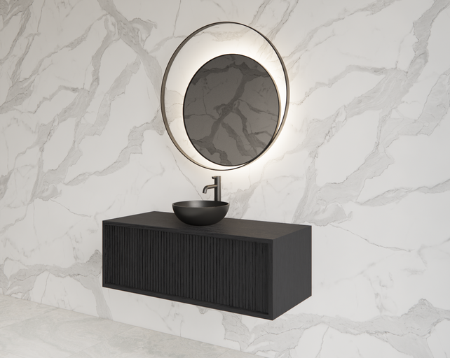 Wastafelmeubel 100cm Black Veneer⎢Gliss Heronimus⎢1 softclose lade