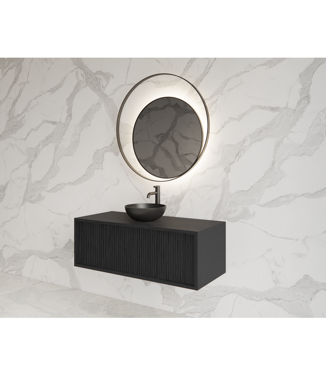 Wastafelmeubel 100cm Black Veneer⎢Gliss Heronimus⎢1 softclose lade