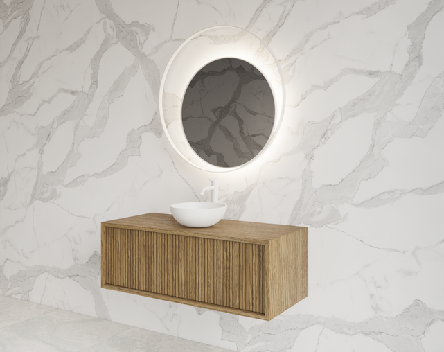 Wastafelmeubel 100cm Castle Brown⎢Gliss Heronimus⎢1 softclose lade