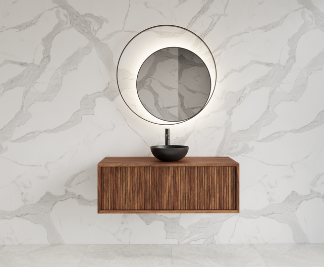 Wastafelmeubel 100cm Walnut⎢Gliss Heronimus⎢1 softclose lade Wastafelmeubel 100cm Walnut⎢Gliss Heronimus⎢1 softclose lade