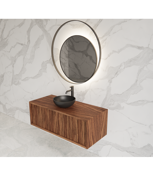 GLISS DESIGN Wastafelmeubel 100cm Walnut⎢Gliss Heronimus⎢1 softclose lade