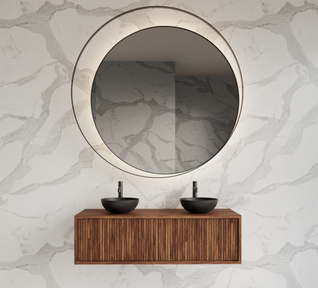 Wastafelmeubel 120cm Walnut⎢Gliss Heronimus⎢1 of 2 softclose lades Wastafelmeubel 120cm Walnut⎢Gliss Heronimus⎢1 of 2 softclose lades