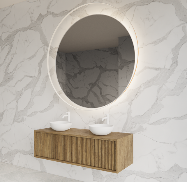 Wastafelmeubel 120cm Castle Brown⎢Gliss Heronimus⎢1 of 2 softclose lades