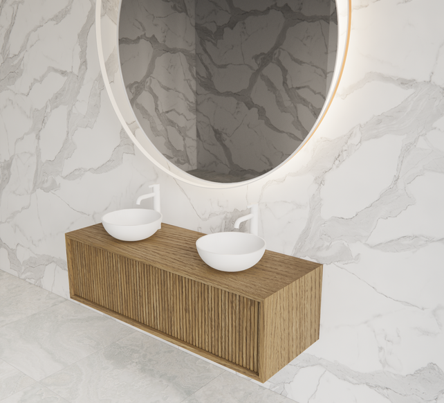 Wastafelmeubel 120cm Castle Brown⎢Gliss Heronimus⎢1 of 2 softclose lades