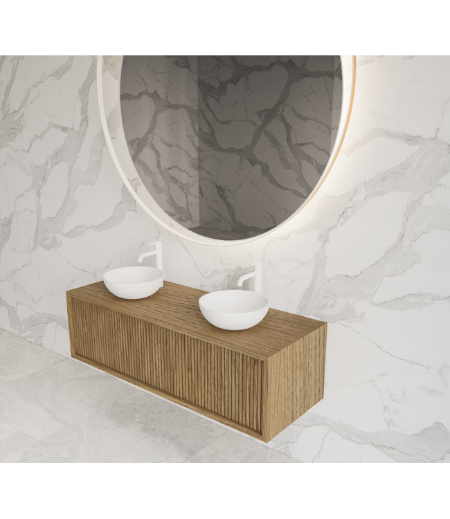 Wastafelmeubel 120cm Castle Brown⎢Gliss Heronimus⎢1 of 2 softclose lades