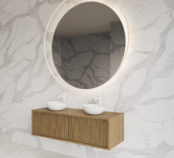 Wastafelmeubel 120cm Castle Brown⎢Gliss Heronimus⎢1 of 2 softclose lades