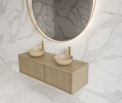 Wastafelmeubel 120cm Corn Silk⎢Gliss Heronimus⎢1 of 2 softclose lades Wastafelmeubel 120cm Corn Silk⎢Gliss Heronimus⎢1 of 2 softclose lades