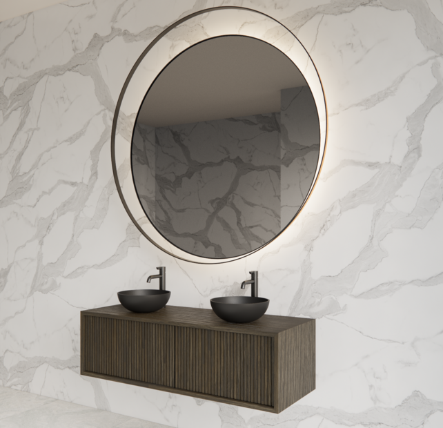 Wastafelmeubel 120cm Charcoal⎢Gliss Heronimus⎢1 of 2 softclose lades Wastafelmeubel 120cm Charcoal⎢Gliss Heronimus⎢1 of 2 softclose lades