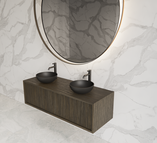 Wastafelmeubel 120cm Charcoal⎢Gliss Heronimus⎢1 of 2 softclose lades Wastafelmeubel 120cm Charcoal⎢Gliss Heronimus⎢1 of 2 softclose lades