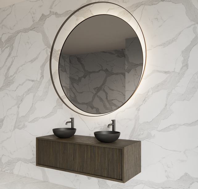 Wastafelmeubel 120cm Charcoal⎢Gliss Heronimus⎢1 of 2 softclose lades Wastafelmeubel 120cm Charcoal⎢Gliss Heronimus⎢1 of 2 softclose lades