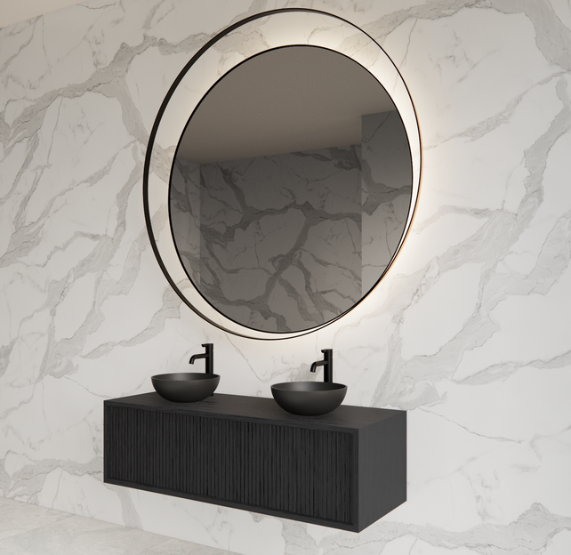 Wastafelmeubel 120cm Black Veneer⎢Gliss Heronimus⎢1 of 2 softclose lades