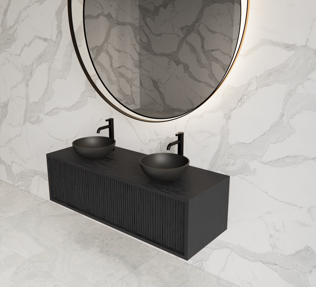 Wastafelmeubel 120cm Black Veneer⎢Gliss Heronimus⎢1 of 2 softclose lades