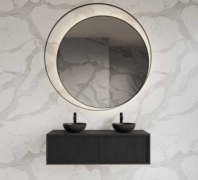 Wastafelmeubel 120cm Black Veneer⎢Gliss Heronimus⎢1 of 2 softclose lades