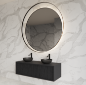 Wastafelmeubel 120cm Black Veneer⎢Gliss Heronimus⎢1 of 2 softclose lades