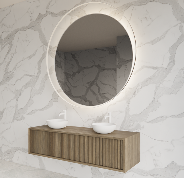 Wastafelmeubel 140cm Ash Gray⎢Gliss Heronimus⎢1 of 2 softclose lades Wastafelmeubel 140cm Ash Gray⎢Gliss Heronimus⎢1 of 2 softclose lades