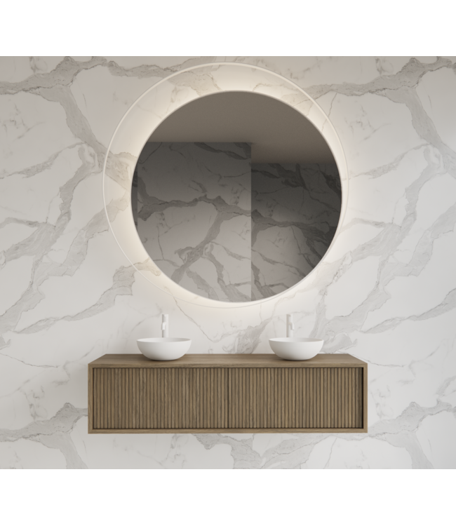 GLISS DESIGN Wastafelmeubel 140cm Ash Gray⎢Gliss Heronimus⎢1 of 2 softclose lades