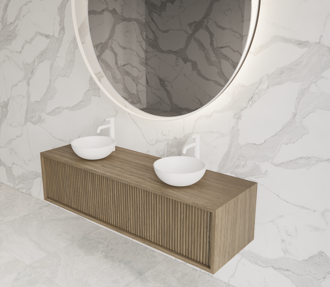 Wastafelmeubel 140cm Ash Gray⎢Gliss Heronimus⎢1 of 2 softclose lades Wastafelmeubel 140cm Ash Gray⎢Gliss Heronimus⎢1 of 2 softclose lades