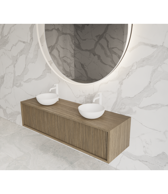 Wastafelmeubel 140cm Ash Gray⎢Gliss Heronimus⎢1 of 2 softclose lades