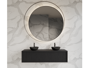 Wastafelmeubel 140cm Black Veneer⎢Gliss Heronimus⎢1 of 2 softclose lades