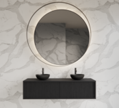 Wastafelmeubel 140cm Black Veneer⎢Gliss Heronimus⎢1 of 2 softclose lades