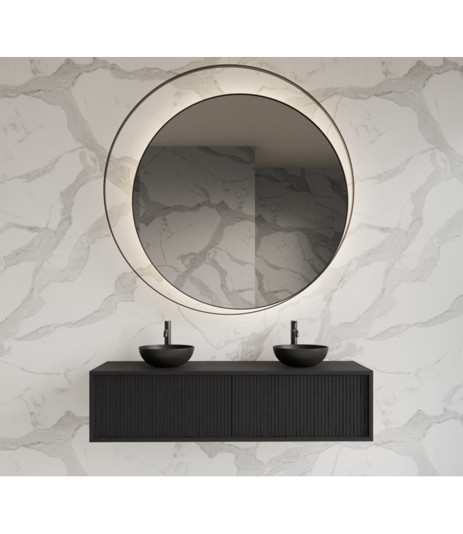 Wastafelmeubel 140cm Black Veneer⎢Gliss Heronimus⎢1 of 2 softclose lades