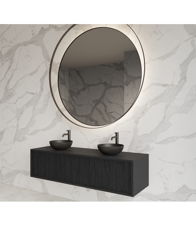 Wastafelmeubel 140cm Black Veneer⎢Gliss Heronimus⎢1 of 2 softclose lades