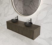 Wastafelmeubel 140cm Charcoal⎢Gliss Heronimus⎢1 of 2 softclose lades Wastafelmeubel 140cm Charcoal⎢Gliss Heronimus⎢1 of 2 softclose lades