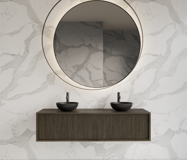 Wastafelmeubel 140cm Charcoal⎢Gliss Heronimus⎢1 of 2 softclose lades Wastafelmeubel 140cm Charcoal⎢Gliss Heronimus⎢1 of 2 softclose lades