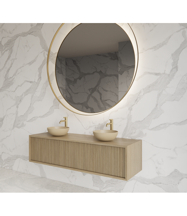 GLISS DESIGN Wastafelmeubel 140cm Corn Silk⎢Gliss Heronimus⎢1 of 2 softclose lades