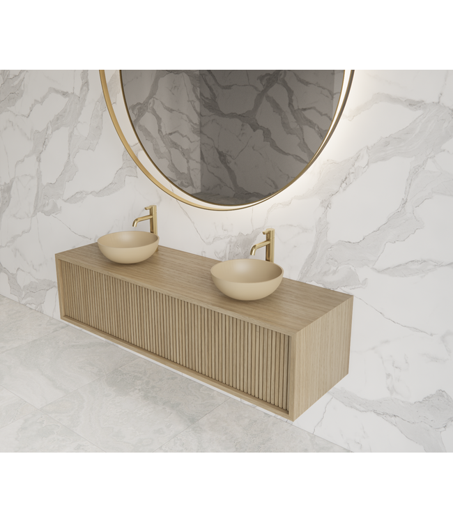 GLISS DESIGN Wastafelmeubel 140cm Corn Silk⎢Gliss Heronimus⎢1 of 2 softclose lades