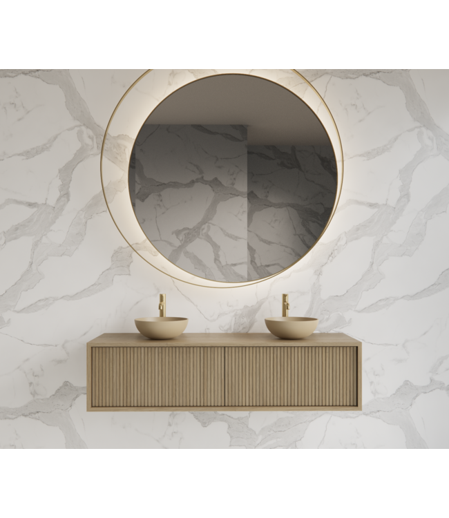 GLISS DESIGN Wastafelmeubel 140cm Corn Silk⎢Gliss Heronimus⎢1 of 2 softclose lades