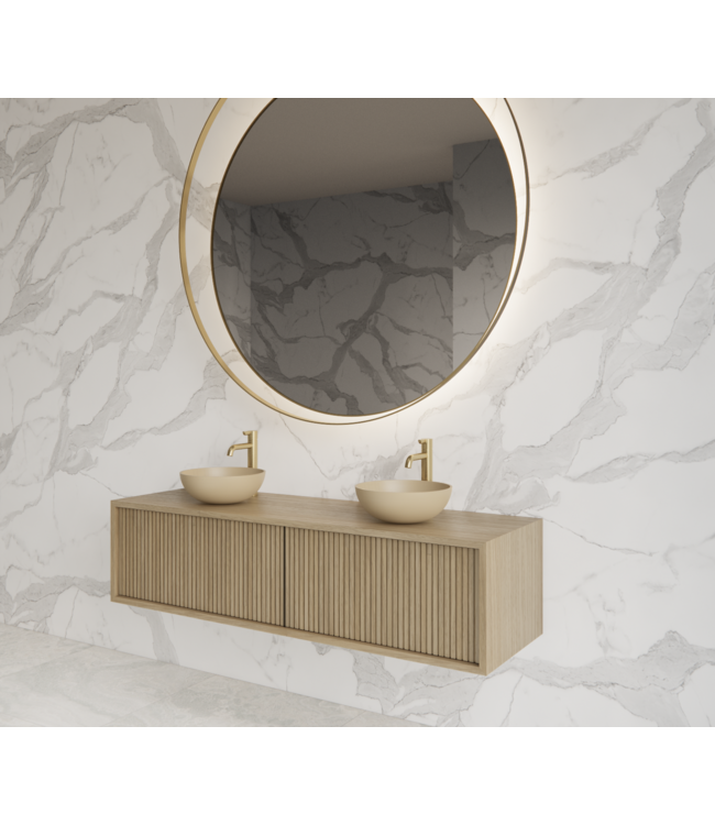 GLISS DESIGN Wastafelmeubel 140cm Corn Silk⎢Gliss Heronimus⎢1 of 2 softclose lades