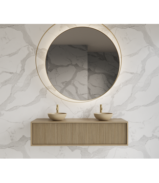 GLISS DESIGN Wastafelmeubel 140cm Corn Silk⎢Gliss Heronimus⎢1 of 2 softclose lades