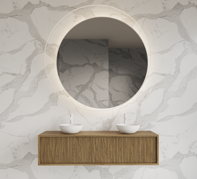 Wastafelmeubel 140cm Castle Brown⎢Gliss Heronimus⎢1 of 2 softclose lades Wastafelmeubel 140cm Castle Brown⎢Gliss Heronimus⎢1 of 2 softclose lades